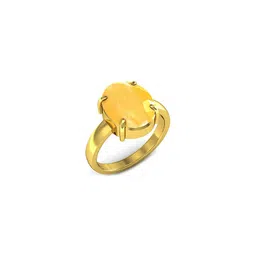 RAVIOUR LIFESTYLE Unisex 7.25 Ratti Yellow Sapphire Copper-Plated Finger Ring-picture-27