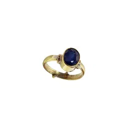 RAVIOUR LIFESTYLE Unisex Blue Sapphire Neelam Adjustable Copper-Plated Brass Finger Ring-picture-25
