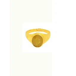 RAVIOUR LIFESTYLE Unisex Copper-Plated Adjustable Yellow Sapphire Finger Ring-picture-30