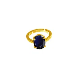 RAVIOUR LIFESTYLE Unisex Gold-Plated Blue Sapphire Finger Ring-picture-28