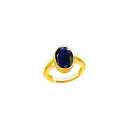 RAVIOUR LIFESTYLE Unisex Gold-Plated Blue Sapphire Finger Ring-picture-32
