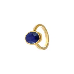 RAVIOUR LIFESTYLE Unisex Gold-Plated Blue Sapphire Finger Ring-picture-33