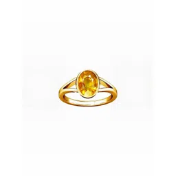 RAVIOUR LIFESTYLE Unisex Gold-Plated Brass Citrine Adjustable Finger Ring-picture-36