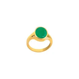 RAVIOUR LIFESTYLE Unisex Gold-Plated Brass Emerald Gemstone Finger Ring-picture-41