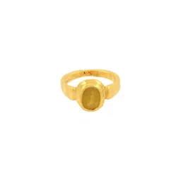 RAVIOUR LIFESTYLE Unisex Gold-Plated Brass Yellow Sapphire Finger Ring-picture-26