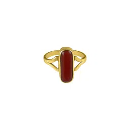 RAVIOUR LIFESTYLE Unisex Gold-Plated Coral (Moonga) Finger Ring-picture-29