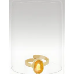 RAVIOUR LIFESTYLE Unisex Gold-Plated Yellow Sapphire Finger Ring-picture-25