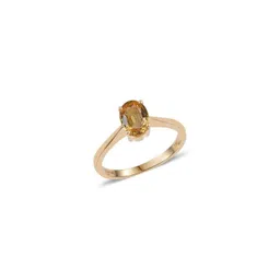 RAVIOUR LIFESTYLE Unisex Gold-Plated Yellow Sapphire Finger Ring-picture-26