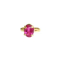 RAVIOUR LIFESTYLE Unisex Gold-Tone Alloy Finger Ring with Pink Stone-picture-14