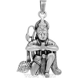 RAVIOUR LIFESTYLE Unisex Hanuman ji Silver Pendant-picture-25