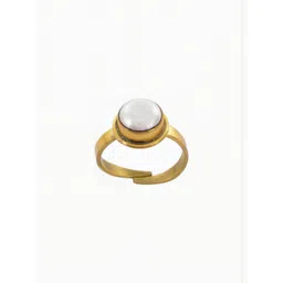 RAVIOUR LIFESTYLE Unisex Platinum-Plated Pearl Finger Ring-picture-24