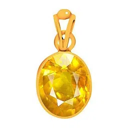 RAVIOUR LIFESTYLE Unisex Sapphire Pukhraj Gemstone Brass Pendant-picture-14