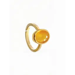 RAVIOUR LIFESTYLE Unisex Silver-Plated Brass Finger Ring with Yellow Sapphire-picture-32