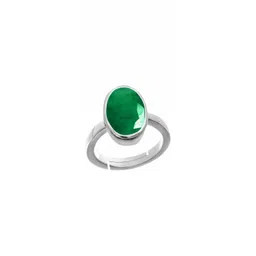 RAVIOUR LIFESTYLE Unisex Silver-Plated Brass Panna Gemstone Finger Ring-picture-34
