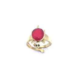 RAVIOUR LIFESTYLE Unisex Silver-Plated Brass Ruby Stone Kachua Finger Ring-picture-37