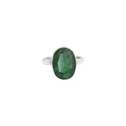 RAVIOUR LIFESTYLE Unisex Silver-Plated Emerald Finger Ring-picture-15