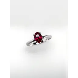 RAVIOUR LIFESTYLE Unisex Silver-Plated Finger Ring with Ruby (Manik) Stone-picture-17