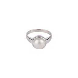 RAVIOUR LIFESTYLE Unisex Silver-Plated Pearl Finger Ring-picture-10