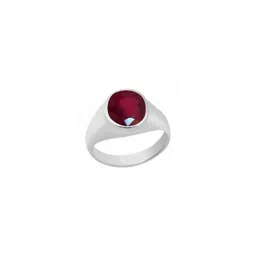 RAVIOUR LIFESTYLE Unisex Silver-Plated Ruby Finger Ring-picture-32