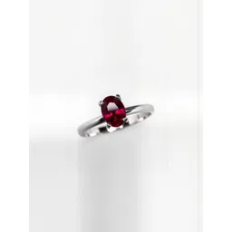 RAVIOUR LIFESTYLE Unisex Silver-Plated Ruby Finger Ring-picture-21