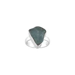RAVIOUR LIFESTYLE Unisex Silver-Plated Silver Aquamarine Finger Ring-image-46