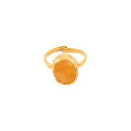 RAVIOUR LIFESTYLE Unisex Yellow Sapphire Adjustable Alloy Finger Ring-picture-29