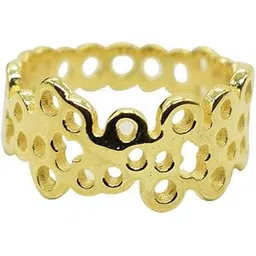ravishing impressions Honeycomb Design 925 Sterling Silver Gold Plated Band Ring Jewellery-picture-30