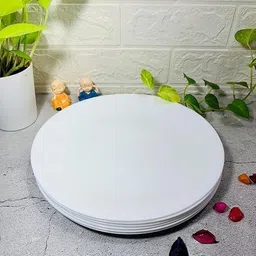 ravri traders Opalwear Glass Full Plate Set 11" 6 pcs, Plainware, WhiteR5 Dinner Plate-picture-28