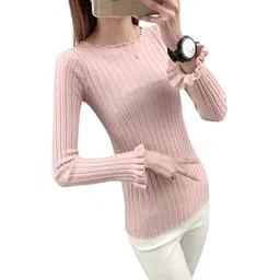 ravso Fashion Highneck Ribbed Full TOP for Adult Girls and Women | Pullover top | Highneck Knitted Pullover Suitable for S, M-picture-13