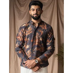 Rawayi Abstract Printed Mandarin Collar Straight Kurta-picture-26