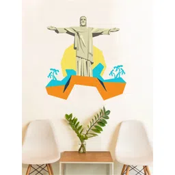 rawpockets Beige & Blue Christ Redeemer Statue PVC Vinyl Wall Sticker-picture-26
