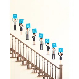 rawpockets Black & Blue Team Work PVC Vinyl Wall Stickers-picture-29
