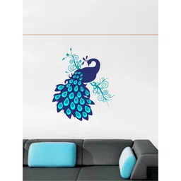 rawpockets Blue & Navy Blue Beautiful Peacock Wall Sticker-picture-33