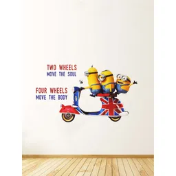 rawpockets Multicolored Minions Biker Quotes Wall Stickers-picture-19