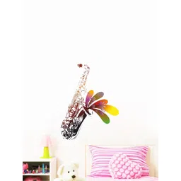 rawpockets Multicolored Saxophone with Flower Wall Stickers-picture-38