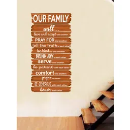 rawpockets Multicoloured Our family Quotes PVC Vinyl Wall Stickers-picture-32
