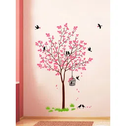 rawpockets Pink & Brown Tree With Birds & Nest Wall Sticker-picture-39