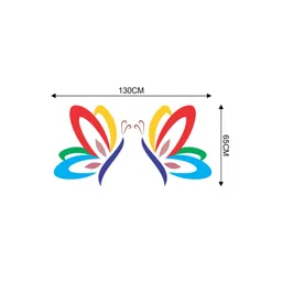 rawpockets Red & Blue Colourful Butterfly Pair PVC Vinyl Wall Sticker image 2