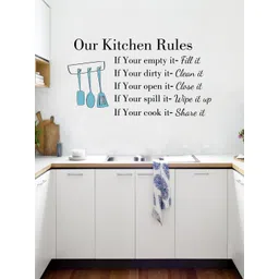 rawpockets Teal Blue & Black Our Kitchen Rules Wall Sticker-picture-26