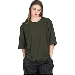 raxedo Dry Fit T Shirts for Women | Over Sized t Shirt for Women | Round Neck Tshirt for Woman - Long Tshirts for Woman Loose fit image 1
