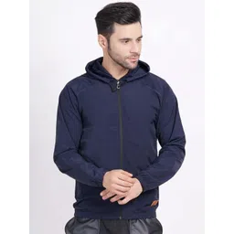 Raxedo Men Colourblocked Windcheater Longline Sporty Jacket with Patchwork-picture-10