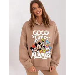 RAYACLOSET Women Mickey & Friends Printed Hooded Oversized Sweatshirt-picture-25