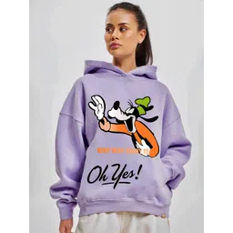 RAYACLOSET Women Printed Hooded Sweatshirt-picture-22