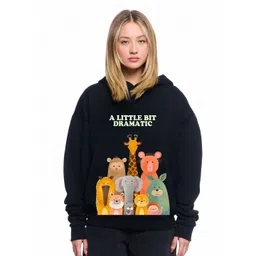 RAYACLOSET Women Printed Hooded Sweatshirt-picture-18