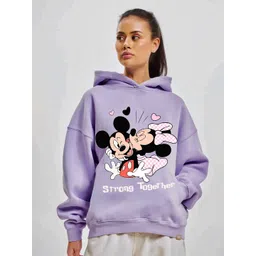 RAYACLOSET Women Printed Hooded Sweatshirt-picture-12