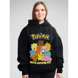 RAYACLOSET Women Printed Hooded Sweatshirt-picture-18