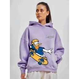 RAYACLOSET Women Printed Hooded Sweatshirt-picture-40