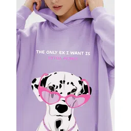 RAYACLOSET Women Printed Hooded Sweatshirt image 3