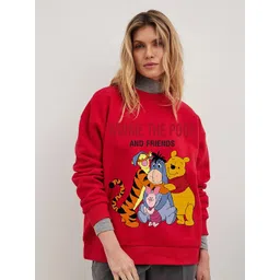 RAYACLOSET Women Winnie The Pooh Printed Oversized Sweatshirt-picture-16