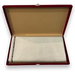 raymond fabrics Mens Suit Fabric Box (3 Meters, All Weather Fabric, Premium Fabric, Attractive Velvet Box, Cream, Solid)-picture-25